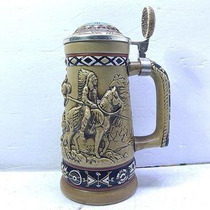 Vintage AVON "Indians of the American Frontier" Lidded Beer Stein 1988
